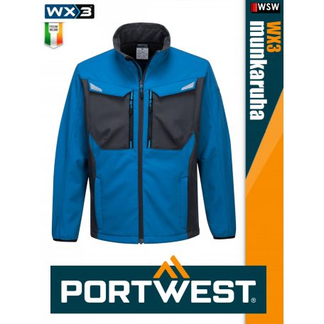 Portwest WX3 STEELBLUE prémium softshell munkakabát - munkaruha
