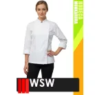 WSW HORECA WHITE TANTO technikai női pamutgazdag séfkabát - munkaruha