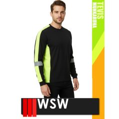   WSW BLACKHVY TEVIS technikai pamutgazdag hosszúujjú láthatósági póló - munkaruha