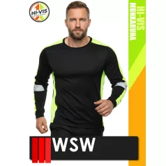   WSW BLACKHVY TEVIS technikai pamutgazdag hosszúujjú láthatósági póló - munkaruha