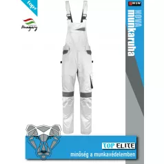   Top Elite NOVA WHITE kevertszálas technikai kantáros nadrág - munkaruha