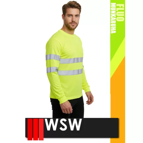 WSW YELLOW FLUO technikai stretch lélegző hosszúujjú póló - munkaruha