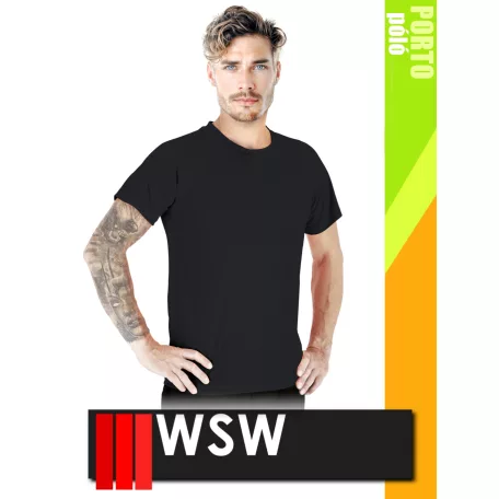 WSW HARVER COOL BLACK PORTO technikai stretch lélegző póló - munkaruha