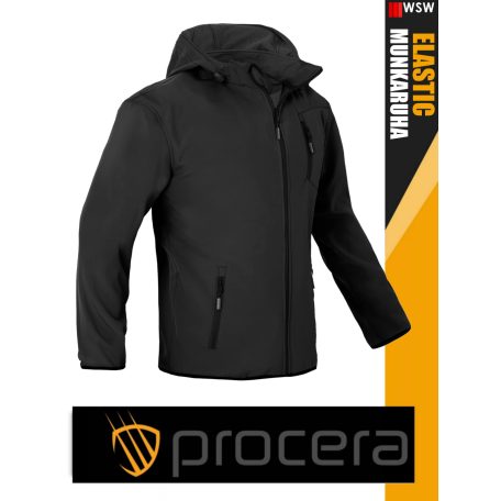 Procera ELASTIC BLACK TUNDRA stretch slimfit softshell kabát - munkaruha