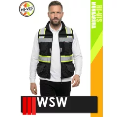   WSW BLACKHVY 3M TYTAN szellőző sokzsebes softshell technikai mellény - munkaruha