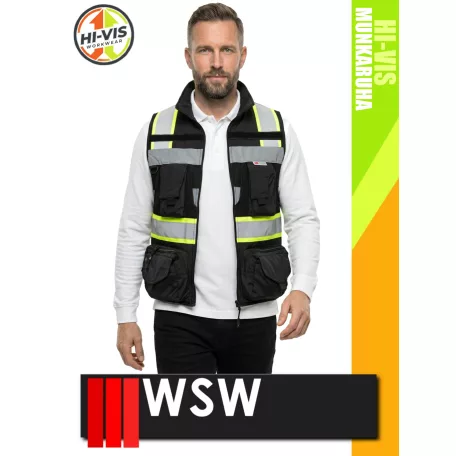 WSW BLACKHVY 3M TYTAN szellőző sokzsebes softshell technikai mellény - munkaruha