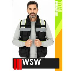   WSW 3M TYTAN BLACK szellőző sokzsebes softshell technikai mellény - munkaruha