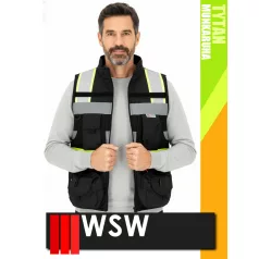   WSW BLACKHVY 3M TYTAN szellőző sokzsebes softshell technikai mellény - munkaruha