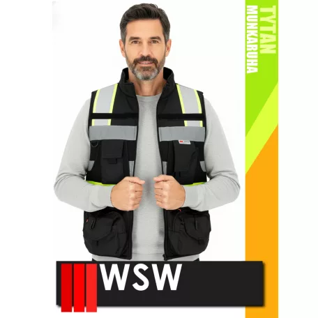 WSW BLACKHVY 3M TYTAN szellőző sokzsebes softshell technikai mellény - munkaruha