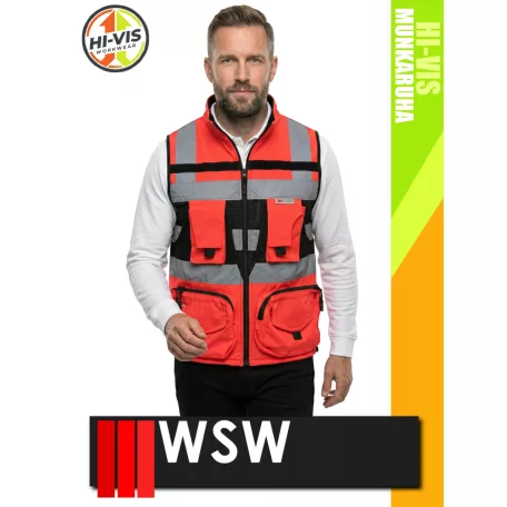 WSW RED 3M TYTAN szellőző sokzsebes softshell technikai mellény - munkaruha