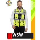 WSW YELLOW 3M TYTAN szellőző sokzsebes softshell technikai mellény - munkaruha