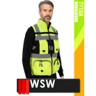 WSW YELLOW 3M TYTAN szellőző sokzsebes softshell technikai mellény - munkaruha