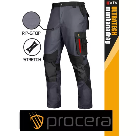 Procera ULTRATECH GREY rip-stop hasadásmentes technikai deréknadrág - munkaruha