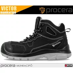   Procera VICTOR BLACK S3 technikai fémbetétes munkacipő - munkabakancs