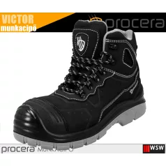   Procera VICTOR BLACK S3 bélelt bundás technikai fémbetétes munkacipő - munkabakancs