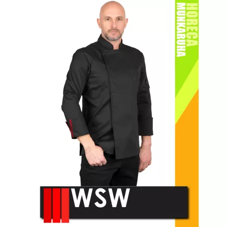WSW HORECA BLACK VOLTA technikai férfi pamutgazdag séfkabát - munkaruha
