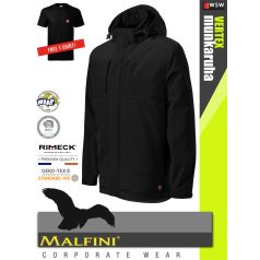   Malfini VERTEX BLACK férfi hőtükrös bélelt softshell kabát - munkaruha + ajándék prémium munkapóló
