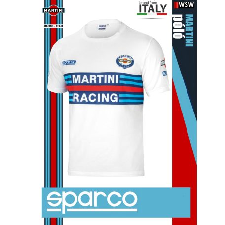 Sparco MARTINI RACING WHITE POLO prémium környakas póló - munkaruha