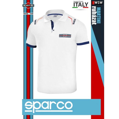 Sparco MARTINI RACING WHITE POLO prémium galléros póló - munkaruha