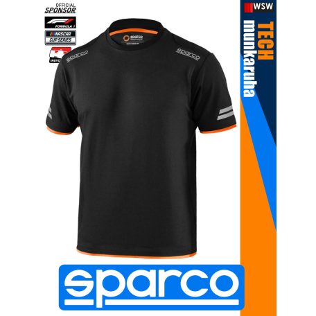 Sparco TECH BLACKORANGE TUCSON prémium rugalmas környakas póló - munkaruha