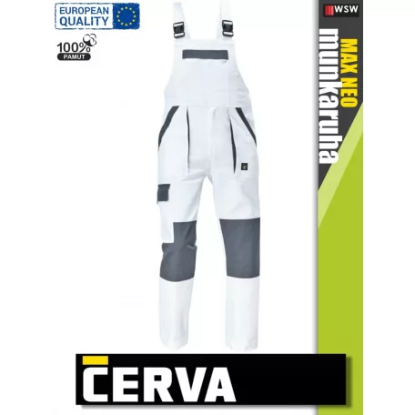 Cerva MAX NEO WHITE pamut technikai kantárosnadrág - munkaruha