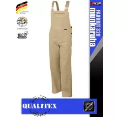 Qualitex FAVORIT 320 WHITE extra kopásálló pamut kantáros munkanadrág - munkaruha