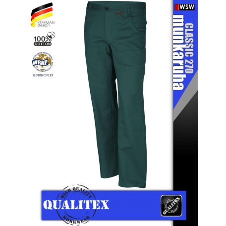 Qualitex CLASSIC 270 GREEN pamut deréknadrág - munkaruha