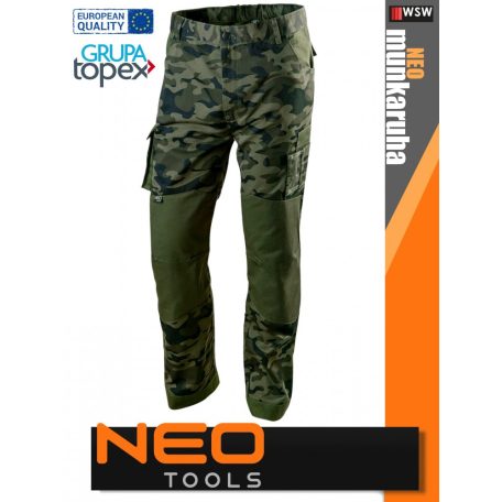 Neo Tools CAMO GREEN pamutgazdag technikai deréknadrág - munkaruha