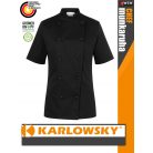 Karlowsky BLACK PAULINE kevertszálas 95C-on mosható rövidujjú női séf kabát - munkaruha