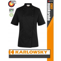   Karlowsky BLACK PAULINE kevertszálas 95C-on mosható rövidujjú női séf kabát - munkaruha