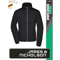   James & Nicholson PADDED BLACK női technikai bélelt kabát - munkaruha