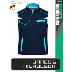   James & Nicholson COLORSTYLE NAVY technikai bélelt softshell mellény - munkaruha
