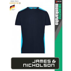   James & Nicholson COLORSTYLE NAVY technikai kétszínű póló - munkaruha