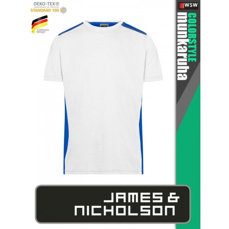 James & Nicholson COLORSTYLE WHITE technikai kétszínű póló - munkaruha