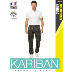   Kariban MULTIPOCKET CAMO férfi oldalzsbes elasztikus deréknadrág - munkaruha