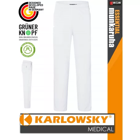 Karlowsky ESSENTIAL WHITE medical újrahasznosított 95C-on mosható nadrág - munkaruha