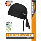 Karlowsky ESSENTIAL BLACK medical újrahasznosított 95 C-on mosható fejkendő - munkaruha