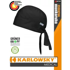   Karlowsky ESSENTIAL BLACK medical újrahasznosított 95 C-on mosható fejkendő - munkaruha