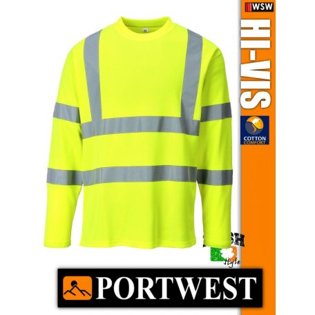 Portwest HI-VIS jól láthatósági hosszúujjú póló - munkaruha