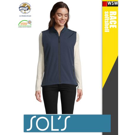 Sol's RACE FRENCHNAVY technikai sofshell női mellény - 280 g/m2