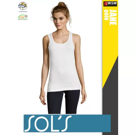 Sol's JANE WHITE környakas női pamut trikó - 150 g/m2