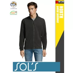   Sol's NORTH CHARCOALGREY zippzáros polár férfi pulóver - 300 g/m2