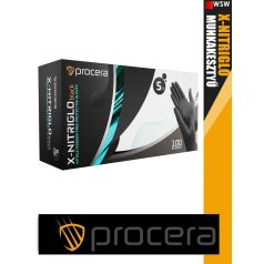 Procera X-NITRIGLO BLACK latex egyszerhasználatos púdermentes munkakesztyű doboz 100 db - egyéni védőeszköz