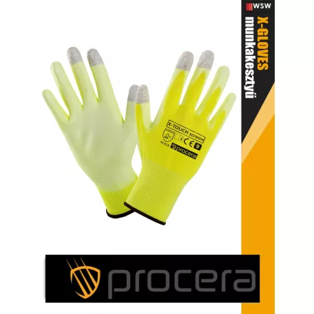 Procera X-TOUCH SCREEN kombinált mártott pu munkakesztyű - egyéni védőeszköz