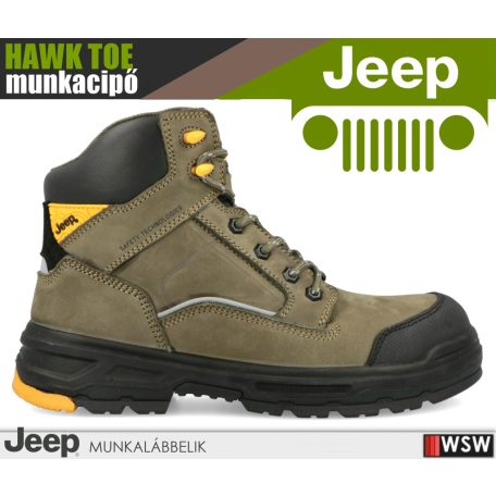 Jeep HAWK TOE OLIVE S3L technikai fémmentes prémium munkacipő - munkabakancs