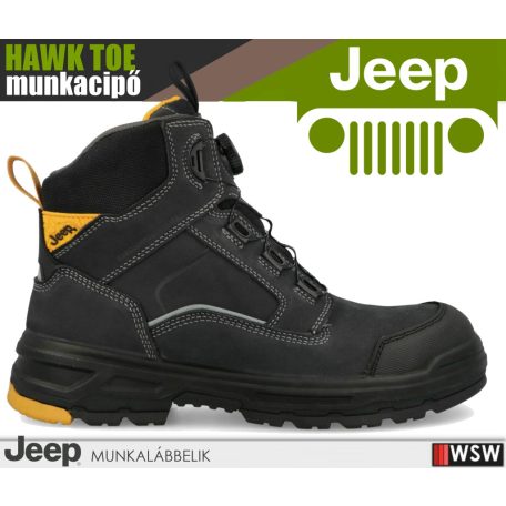 Jeep HAWK TOE BLACK S3L technikai fémmentes önbefűzős prémium munkacipő - munkabakancs