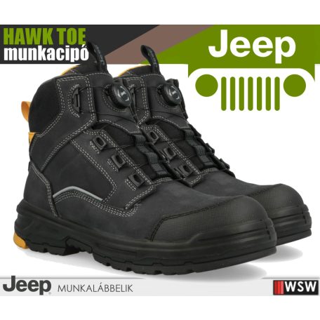 Jeep HAWK TOE BLACK S3L technikai fémmentes önbefűzős prémium munkacipő - munkabakancs