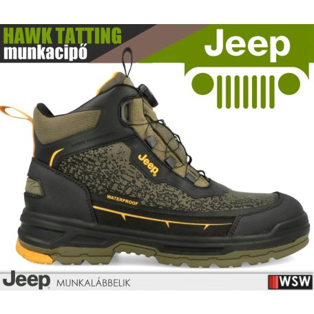 Jeep HAWK TATTING OLIVE S7S technikai fémmentes prémium munkacipő - munkabakancs