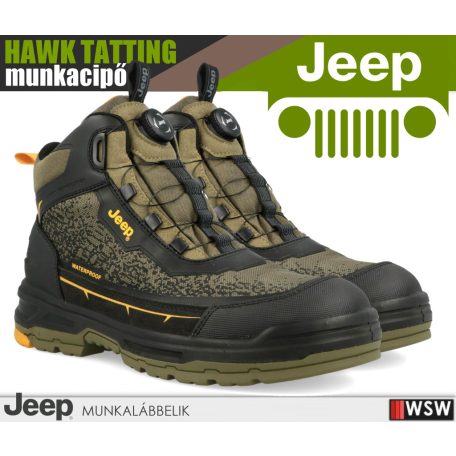 Jeep HAWK TATTING OLIVE S7S technikai fémmentes prémium munkacipő - munkabakancs