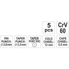 Yato CRV véső-kiütő készlet 5 db-os - szerszám
